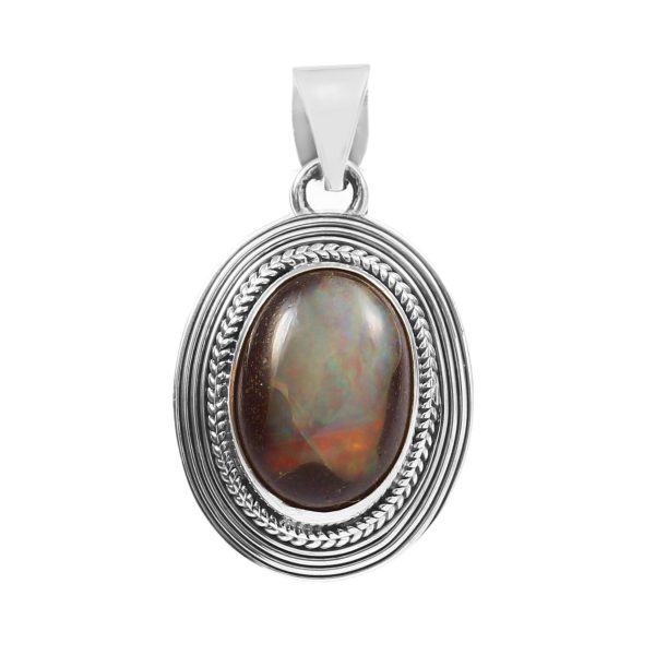 Cantera Opal 1.5â€³ 925 Sterling Silver Pendant (REXT19-99)