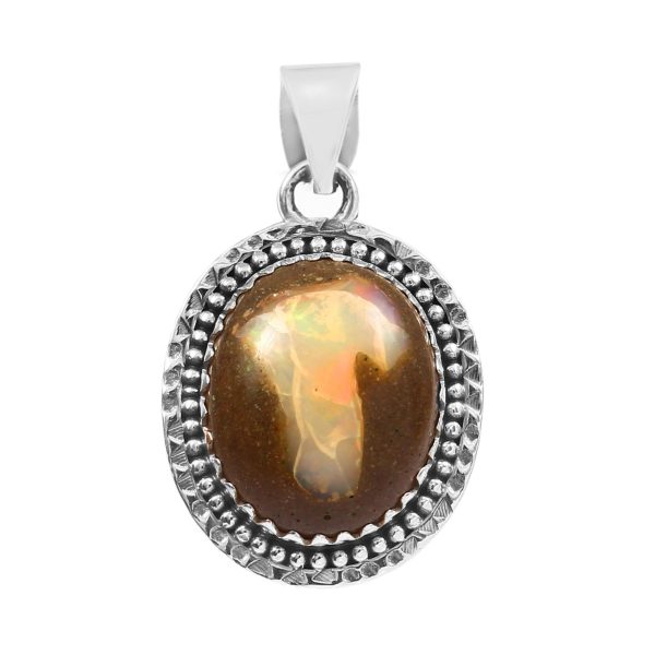 Cantera Opal 1.5â€³ 925 Sterling Silver Pendant (REXT19-123)
