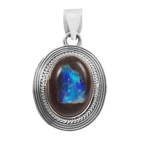 Cantera Opal 1.5â€³ 925 Sterling Silver Pendant (REXT19-102)