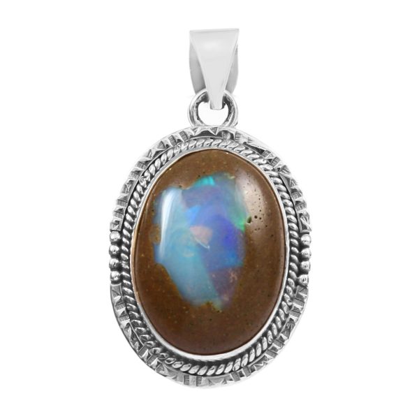 Cantera Opal 1.5â€³ 925 Sterling Silver Pendant (REXT19-126)
