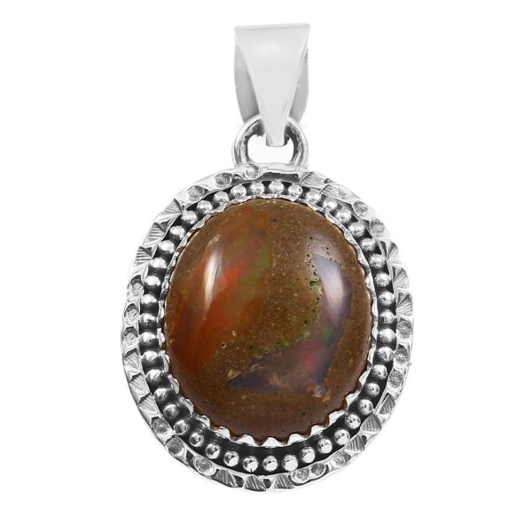 Cantera Opal 1.5â€³ 925 Sterling Silver Pendant (REXT19-130)