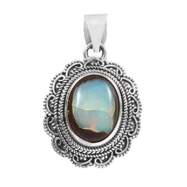 Cantera Opal 1.5â€³ 925 Sterling Silver Pendant (REXT19-110)