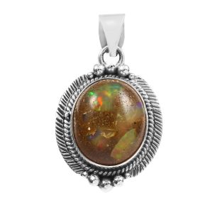 Cantera Opal 1.5â€³ 925 Sterling Silver Pendant (REXT19-132)
