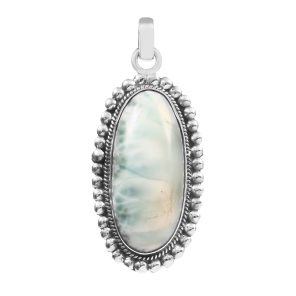 Larimar 1.75" 925 Sterling Silver Pendant (REXT20-90)