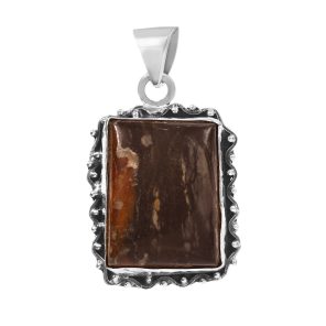 Picasso Jasper 1.5" 925 Sterling Silver Pendant (REXT20-112)