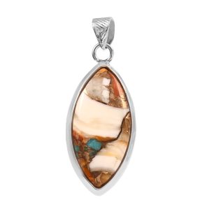 Spiny Oyster Turquoise 1.25" 925 Sterling Silver Pendant (REXT20-75)