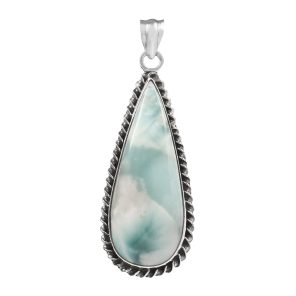 Larimar 2" 925 Sterling Silver Pendant (REXT20-93)
