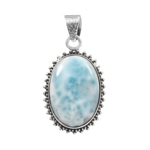Larimar 1.5" 925 Sterling Silver Pendant (REXT20-95)