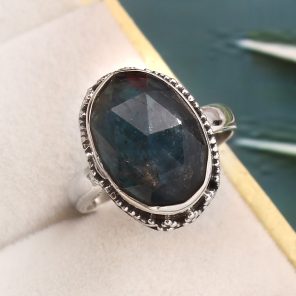 Teal Kyanite Size US 7 925 Sterling Silver Ring (RS56-11)