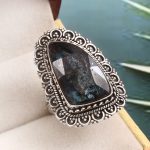Teal Kyanite Size US 9 925 Sterling Silver Ring (RS56-43)
