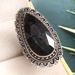 Teal Kyanite Size US 10 925 Sterling Silver Ring (RS56-54)