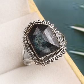 Teal Kyanite Size US 8 925 Sterling Silver Ring (RS56-28)