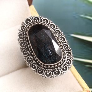 Teal Kyanite Size US 6 925 Sterling Silver Ring (RS56-6)