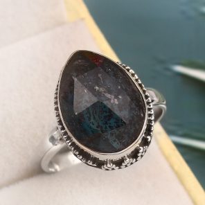 Teal Kyanite Size US 8 925 Sterling Silver Ring (RS56-30)