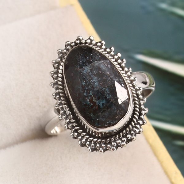 Teal Kyanite Size US 8 925 Sterling Silver Ring (RS56-34)