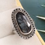 Teal Kyanite Size US 6 925 Sterling Silver Ring (RS56-7)