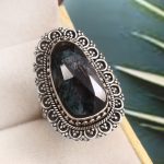 Teal Kyanite Size US 8 925 Sterling Silver Ring (RS56-35)