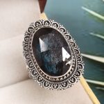 Teal Kyanite Size US 11 925 Sterling Silver Ring (RS56-63)