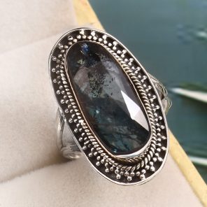 Teal Kyanite Size US 7 925 Sterling Silver Ring (RS56-24)