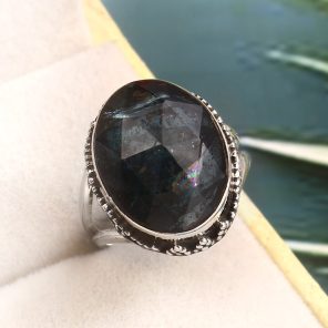 Teal Kyanite Size US 6 925 Sterling Silver Ring (RS56-8)