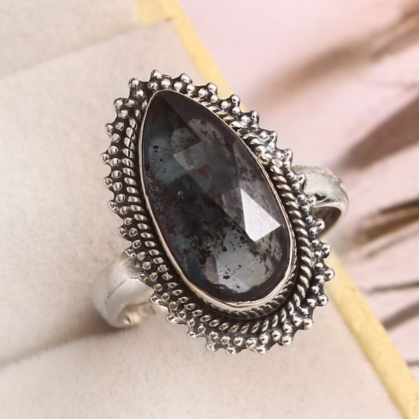 Teal Kyanite Size US 10 925 Sterling Silver Ring (RS56-58)