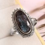 Teal Kyanite Size US 9 925 Sterling Silver Ring (RS56-53)
