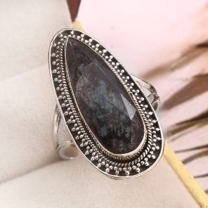 Teal Kyanite Size US 11 925 Sterling Silver Ring (RS56-65)