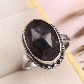 Teal Kyanite Size US 8 925 Sterling Silver Ring (RS56-41)