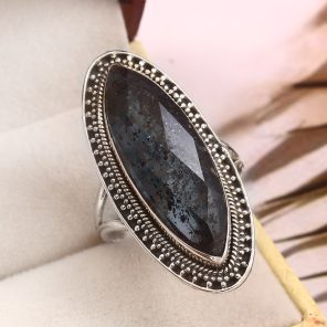 Teal Kyanite Size US 10 925 Sterling Silver Ring (RS56-59)
