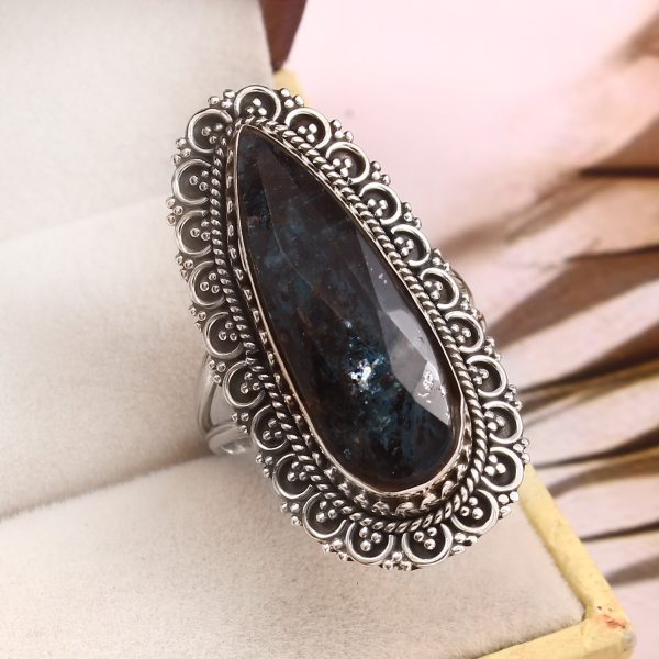 Teal Kyanite Size US 10 925 Sterling Silver Ring (RS56-60)