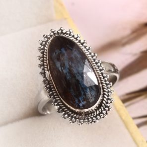 Teal Kyanite Size US 11 925 Sterling Silver Ring (RS56-66)