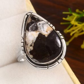 White Buffalo Turquoise Size US 11 925 Sterling Silver Ring (RS114-309)