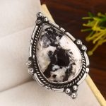 White Buffalo Turquoise Size US 8 925 Sterling Silver Ring (RS114-296)