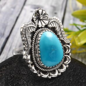 Arizona Turquoise Size US 10 925 Sterling Silver Ring (RS62-175)
