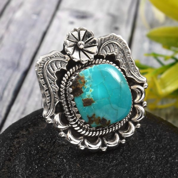 Kingman Turquoise Size US 7 925 Sterling Silver Ring (RS62-180)