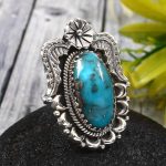 Morenci Turquoise Size US 6 925 Sterling Silver Ring (RS62-183)