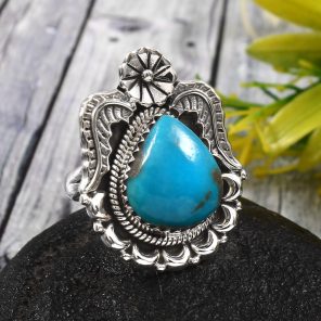 Arizona Turquoise Size US 8 925 Sterling Silver Ring (RS62-176)