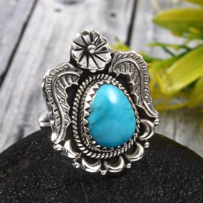 Arizona Turquoise Size US 6 925 Sterling Silver Ring (RS62-170)