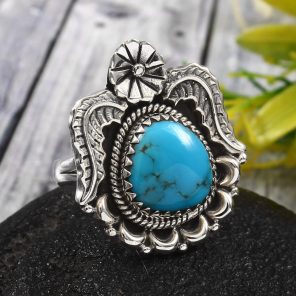 Arizona Turquoise Size US 9 925 Sterling Silver Ring (RS62-174)