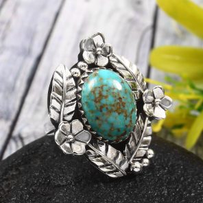 Kingman Turquoise Size US 7 925 Sterling Silver Ring (RS62-136)