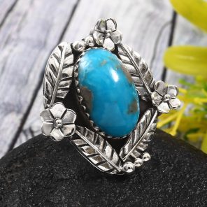 Morenci Turquoise Size US 7 925 Sterling Silver Ring (RS62-131)