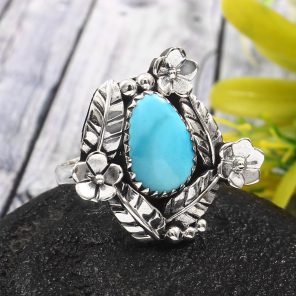 Arizona Turquoise Size US 10 925 Sterling Silver Ring (RS62-125)