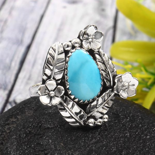 Arizona Turquoise Size US 10 925 Sterling Silver Ring (RS62-125)