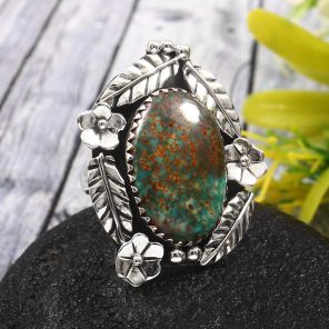 Kingman Turquoise Size US 6 925 Sterling Silver Ring (RS62-182)