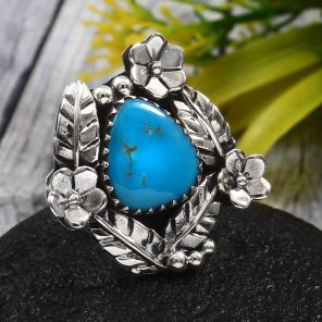 Arizona Turquoise Size US 8 925 Sterling Silver Ring (RS62-119)