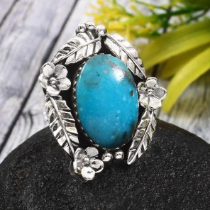 Morenci Turquoise Size US 6 925 Sterling Silver Ring (RS62-133)