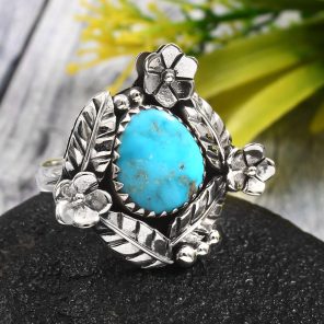 Arizona Turquoise Size US 10 925 Sterling Silver Ring (RS62-126)