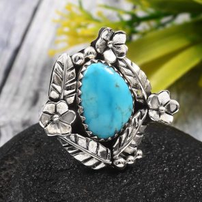 Arizona Turquoise Size US 9 925 Sterling Silver Ring (RS62-122)