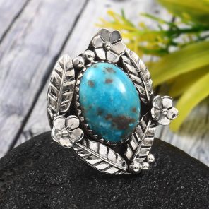 Morenci Turquoise Size US 6 925 Sterling Silver Ring (RS62-135)