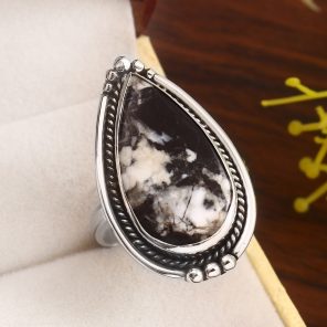 White Buffalo Turquoise Size US 11 925 Sterling Silver Ring (RS114-313)